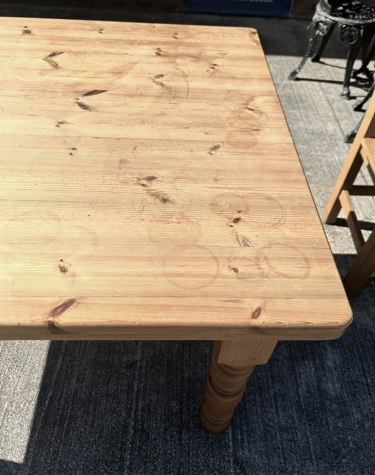 photo for sale Vintage Waxed Pine French Style Farmhouse Dining Table 150cm X 91cm