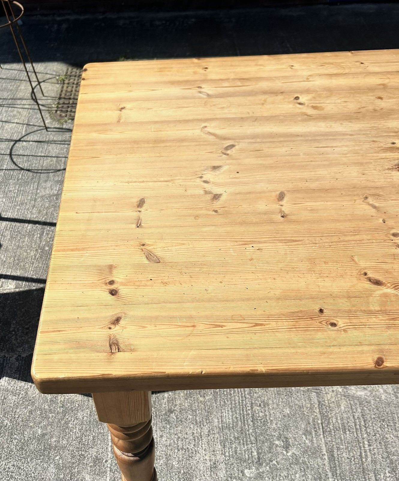 135.0 Vintage Waxed Pine French Style Farmhouse Dining Table 150cm X 91cm photo