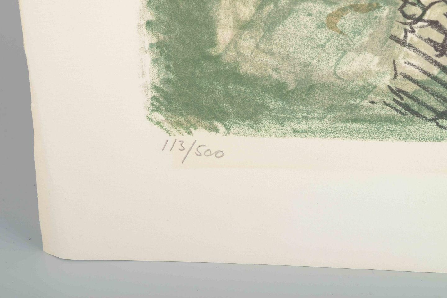 Poul Ekelund. Color Lithograph On Paper. Cows In A Landscape, 1972. photo 181.0