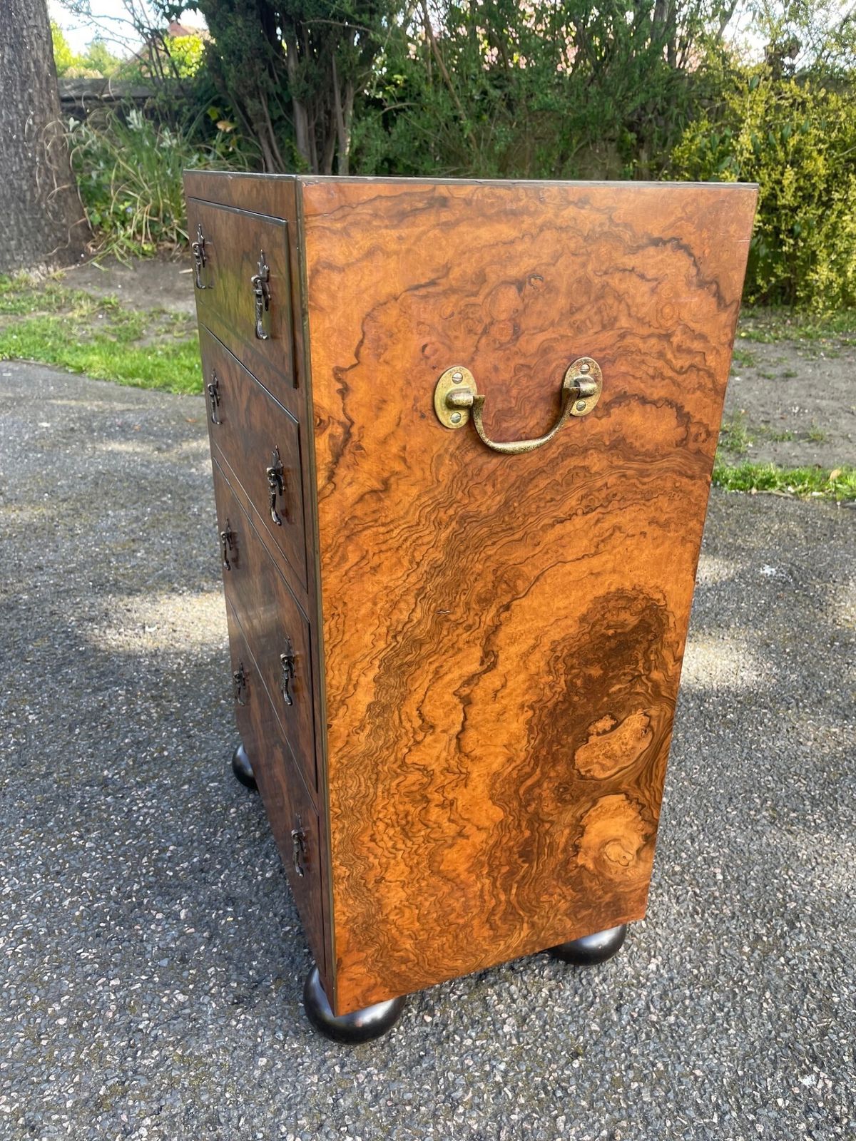 Fine Quality Small Burr Walnut Chest Draws photo Furniture