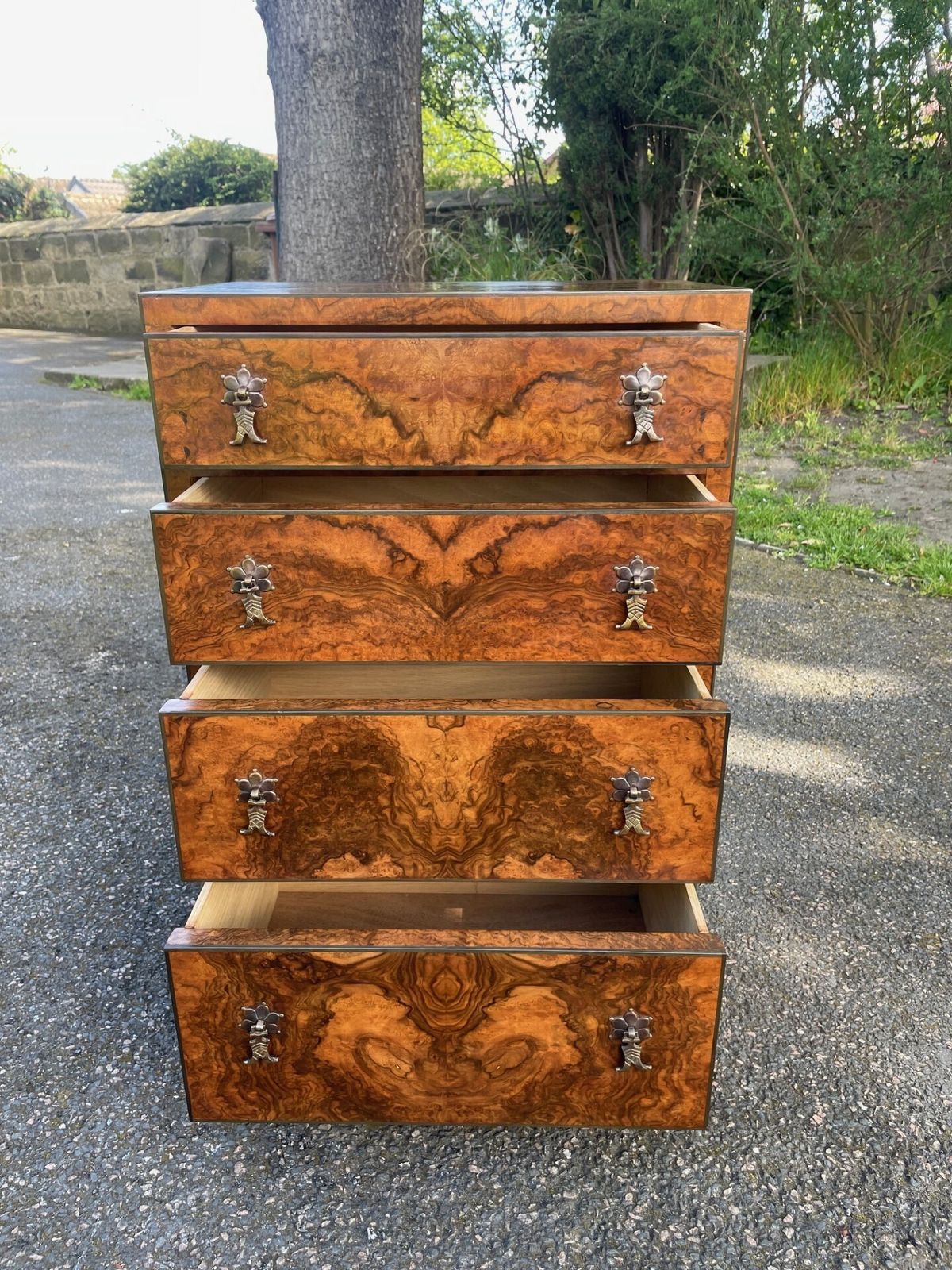 Fine Quality Small Burr Walnut Chest Draws photo buy