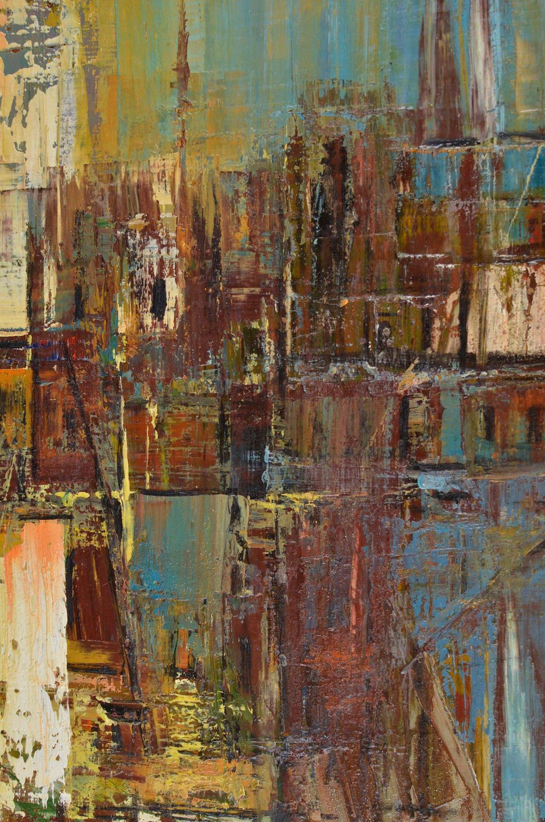 Reinis Zusters Port Of Sidney. 60'ies. By Reinis Zusters. Oil On Canvas. 75x100 Cm. Signed 2012 photo 2127.0