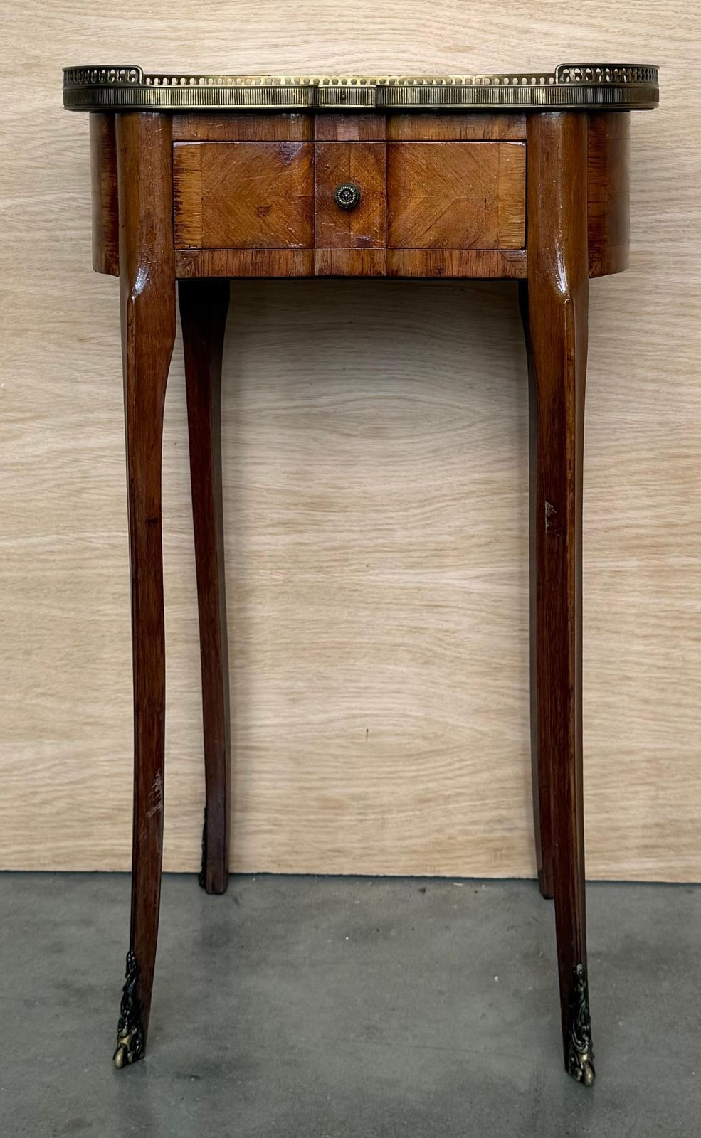 Pair Of French Kidney Shape Nightstands Bedside Tables Louis XVI, Circa 1910 photo for sale