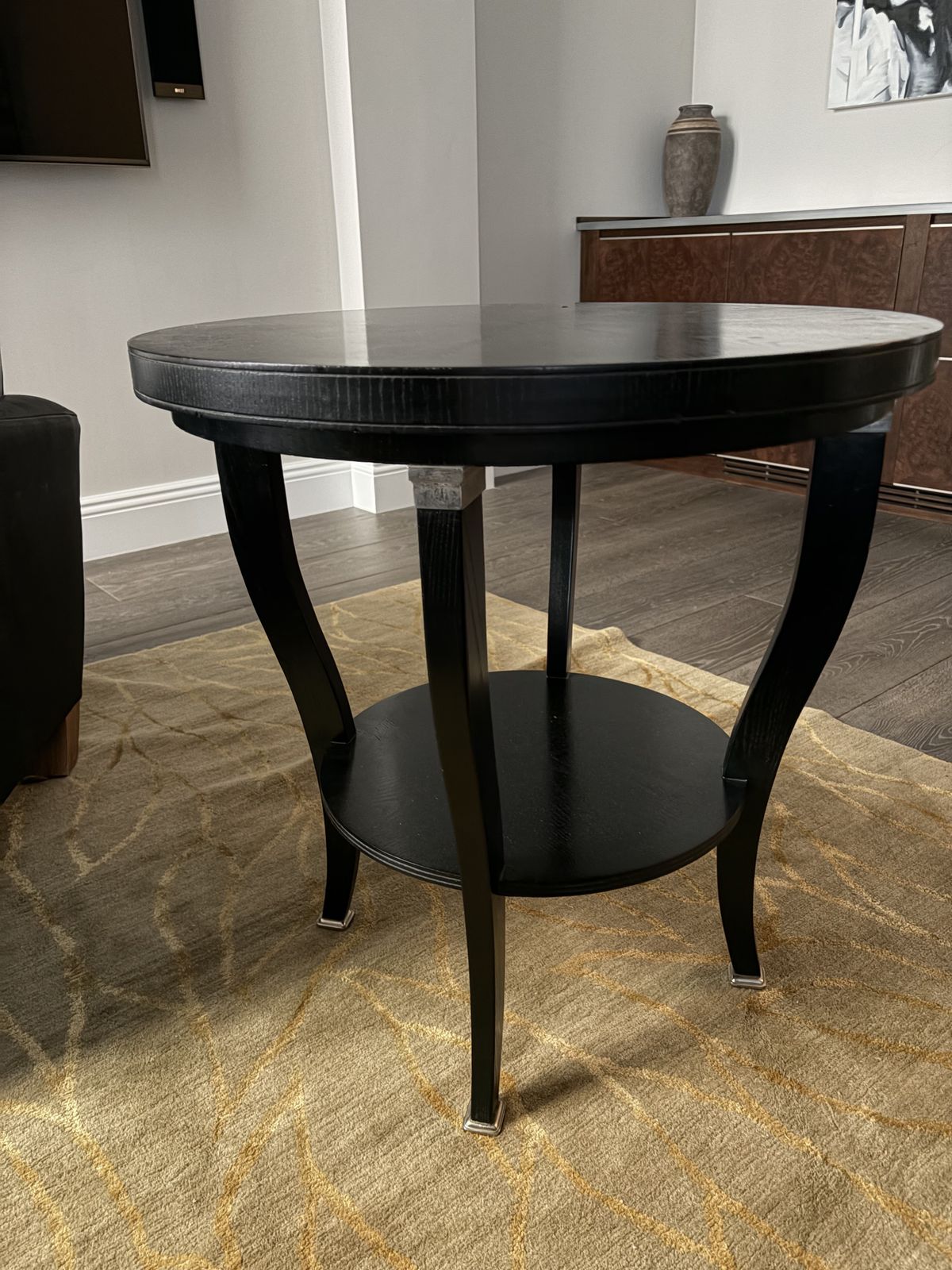 Nina Campbell Massanet Centre Table – Ebonised Oak & Nickel photo Furniture