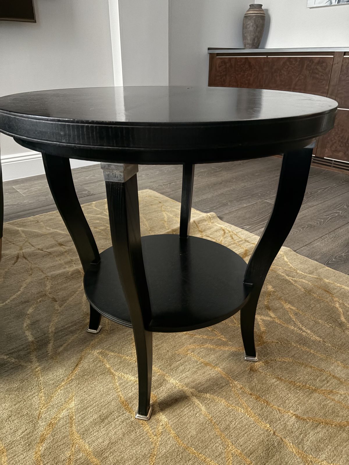 Nina Campbell Massanet Centre Table – Ebonised Oak & Nickel photo 1800.0