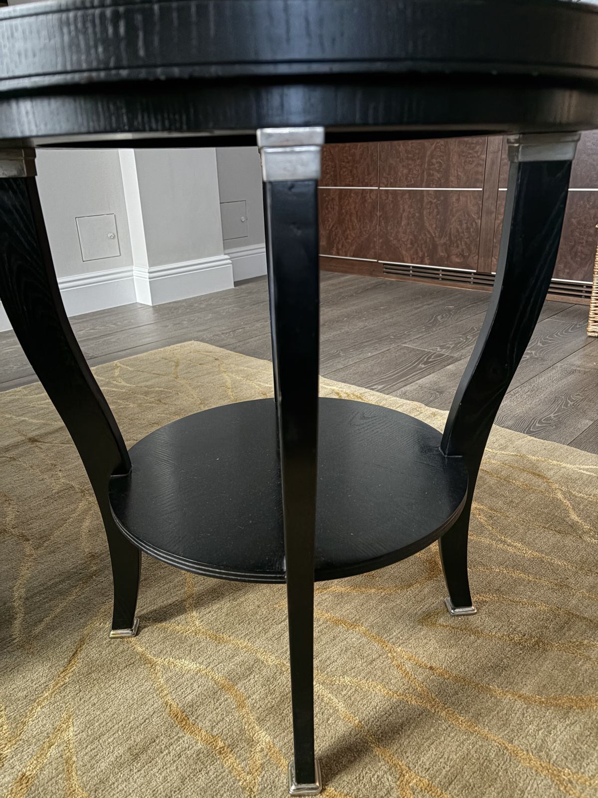 Nina Campbell Massanet Centre Table – Ebonised Oak & Nickel photo buy