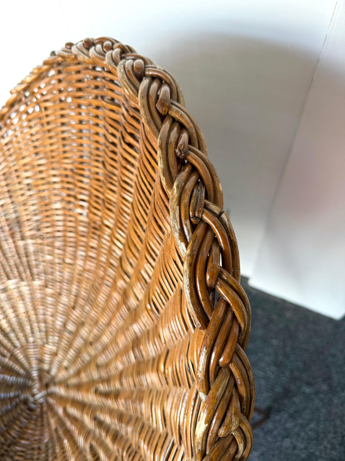 Mid Century Modern Pair Of Rattan Armchairs. France, 1950s photo vinterior