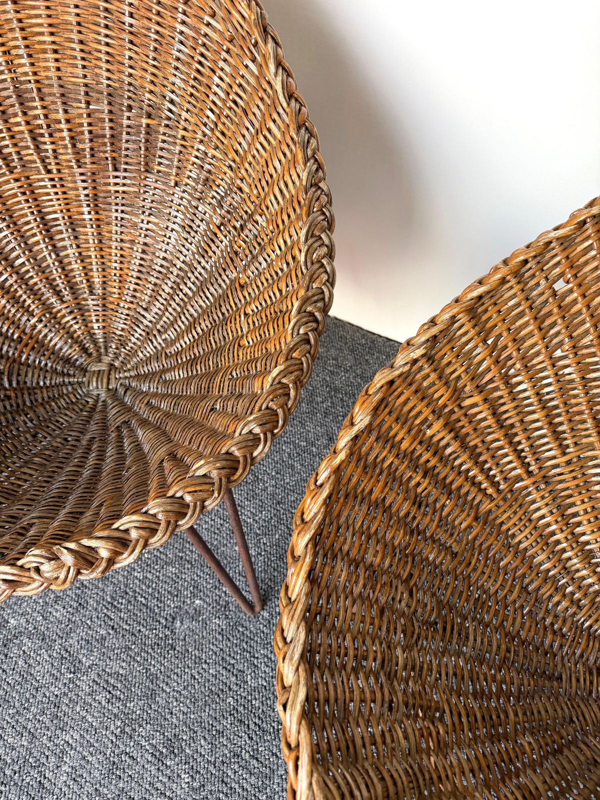 Mid Century Modern Pair Of Rattan Armchairs. France, 1950s photo buy