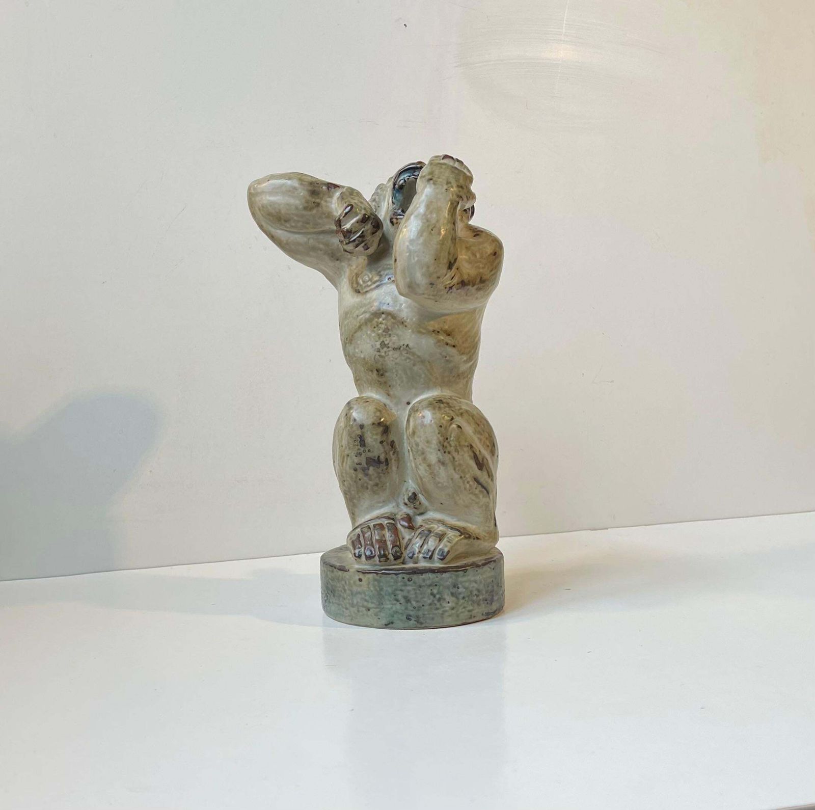 Knud Kyhn Roaring Gorilla In Glazed Stoneware For Royal Copenhagen, 1950s photo buy