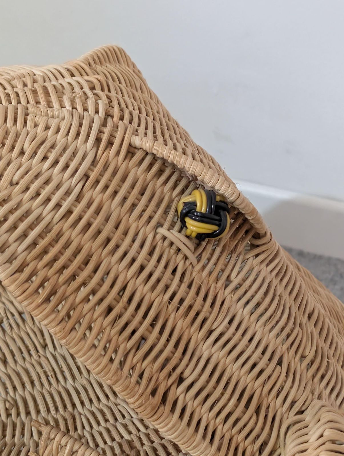 Italian Woven Rattan Frog Magazine Racks Basket Attributed To Mario Lopez Torres photo vintage
