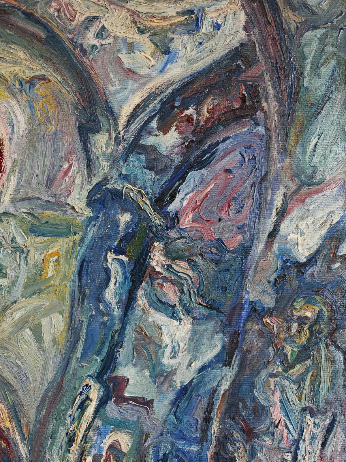 Abstract Oil On Canvas By A Yugoslav Artist Veljko Mihajlovic, Serbia 1989 photo for sale