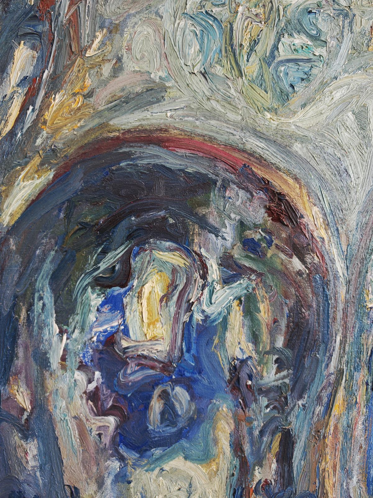 Abstract Oil On Canvas By A Yugoslav Artist Veljko Mihajlovic, Serbia 1989 photo Art