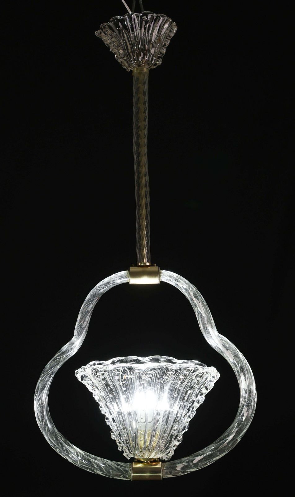 Charming Ercole Barovier Art Deco Chandelier, "Bullicante" Glass Murano, 1940s photo furniture