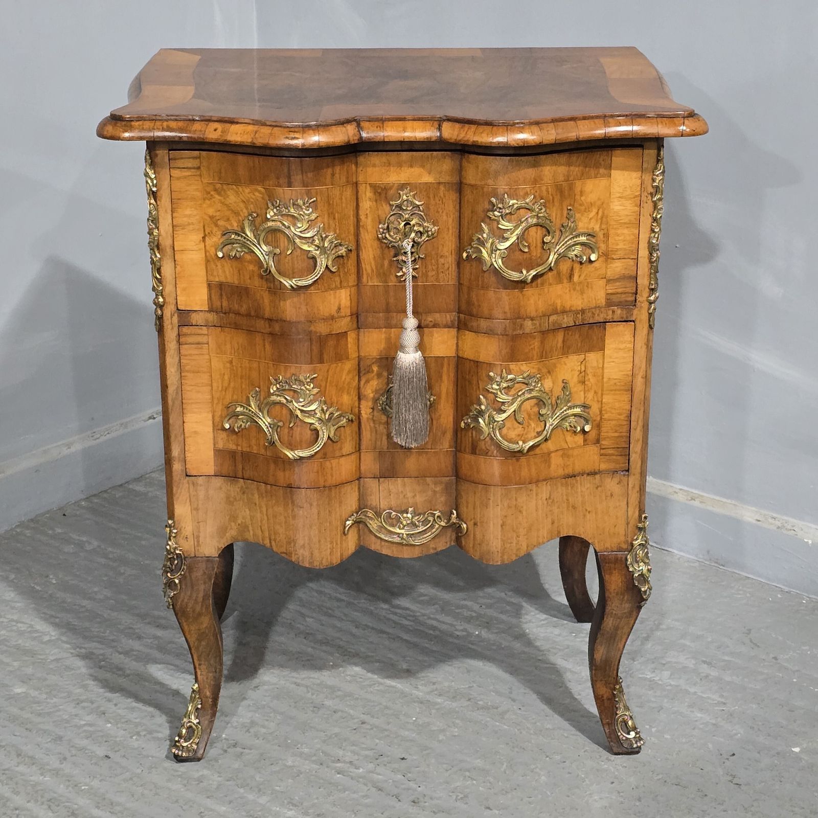 Small Maltese Walnut Commode Chest Of Drawers