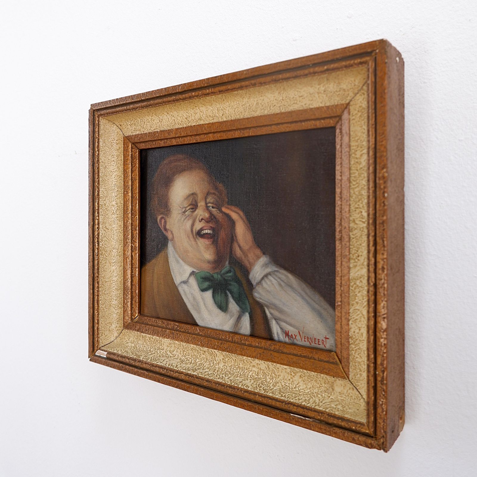 Signed Max Verveert Canvas Painting, Portrait, 21st Century, Framed photo vintage