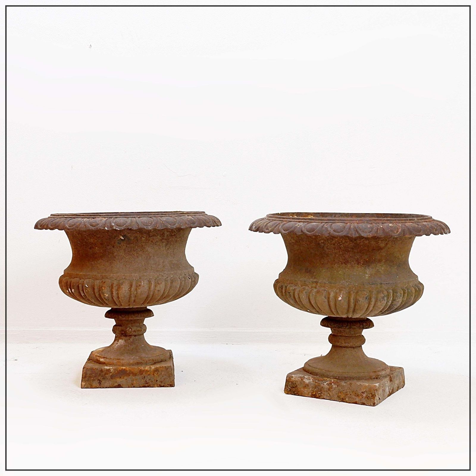 Pair Of Cast Iron Medici Planters   Late 19th Century photo furniture