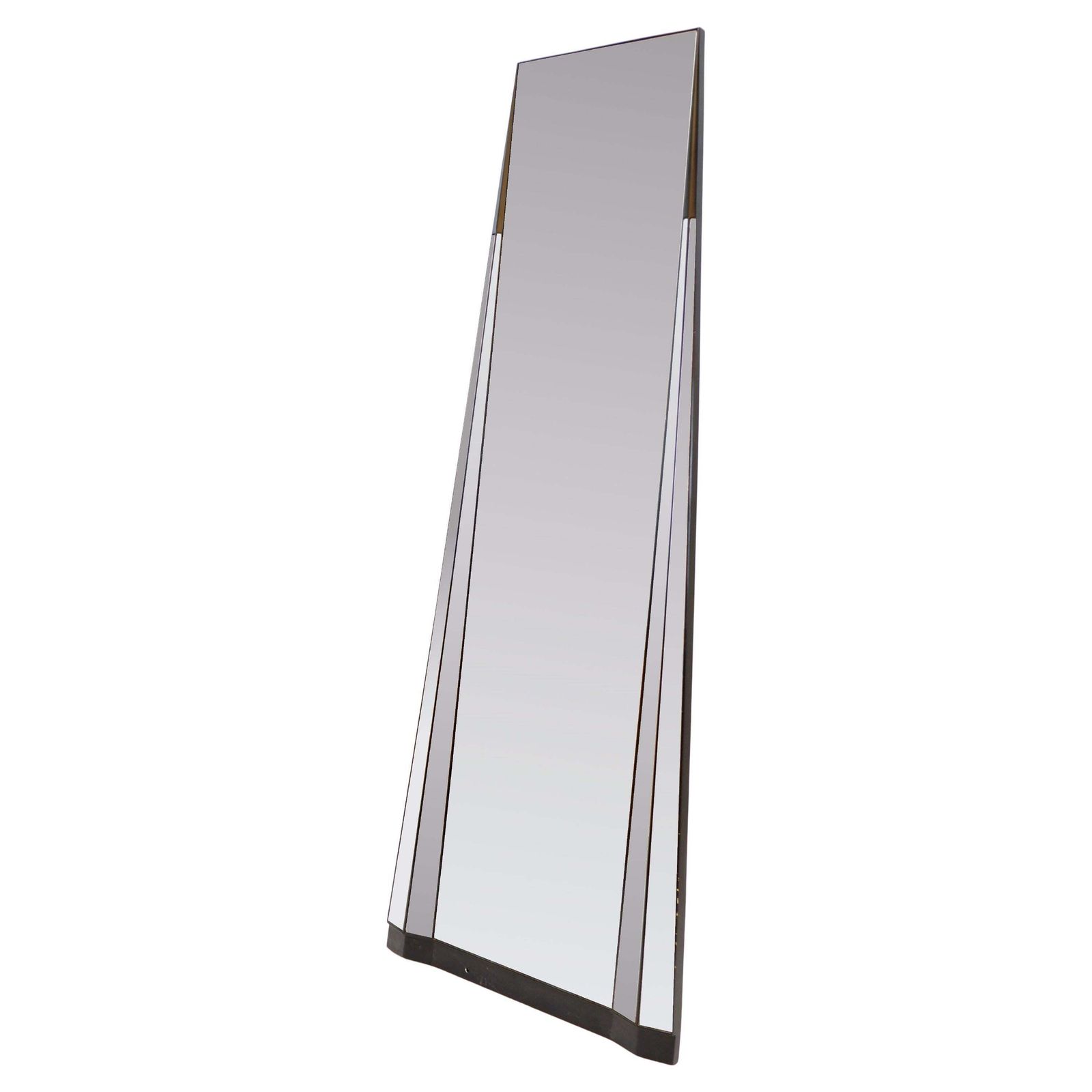 Art Deco Pyramid Floor Mirror, Wood & Synthetic, Belgium, 20th Century