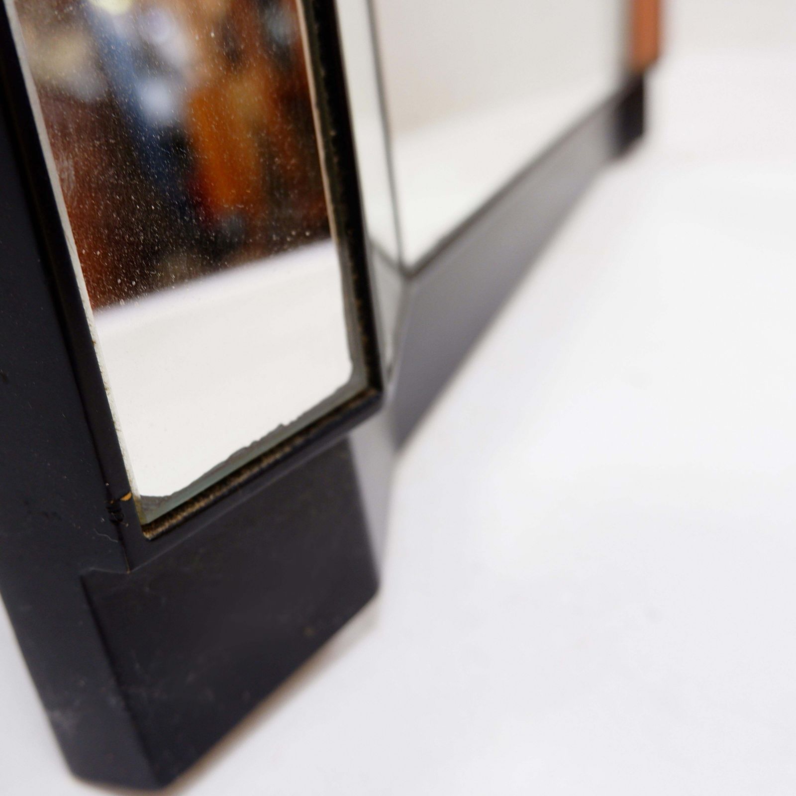 photo for sale Art Deco Pyramid Floor Mirror, Wood & Synthetic, Belgium, 20th Century