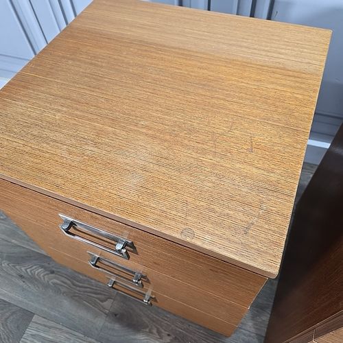 Furniture Pair Filing Drawers Bedside Cabinets Mid Century Teak Tables Retro Storage photo