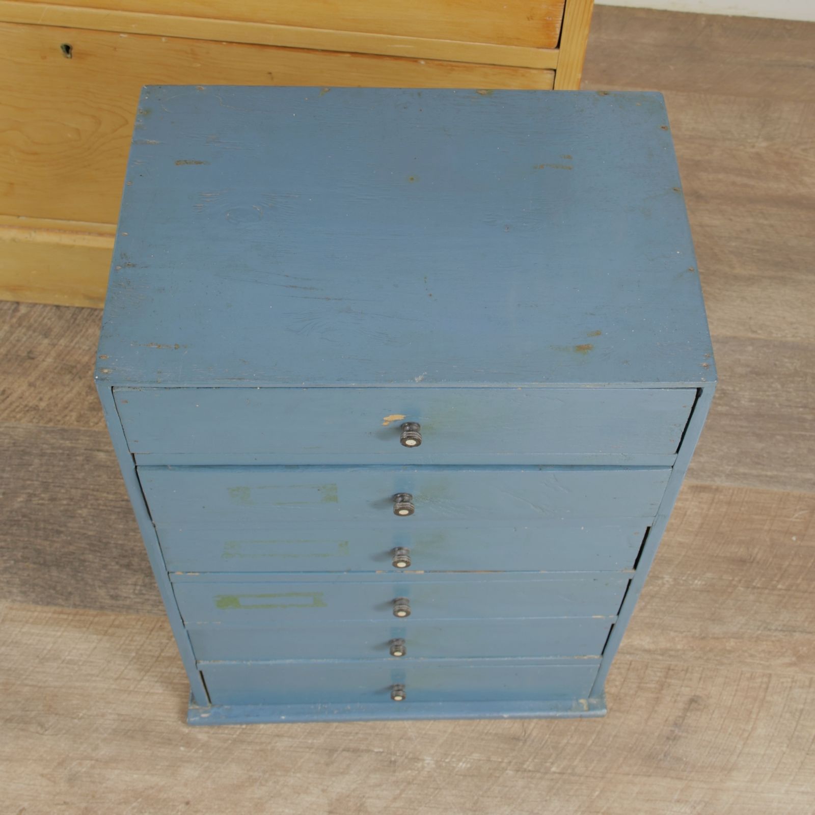 photo furniture Vintage Painted Tabletop Chest Of Drawers