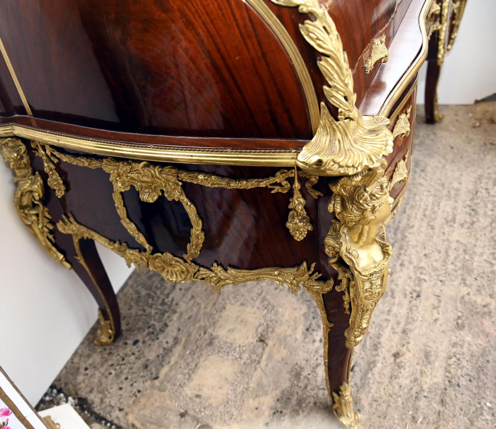 French Desk Bureau A Cylinder Roll Top Roi Louis XV photo Furniture