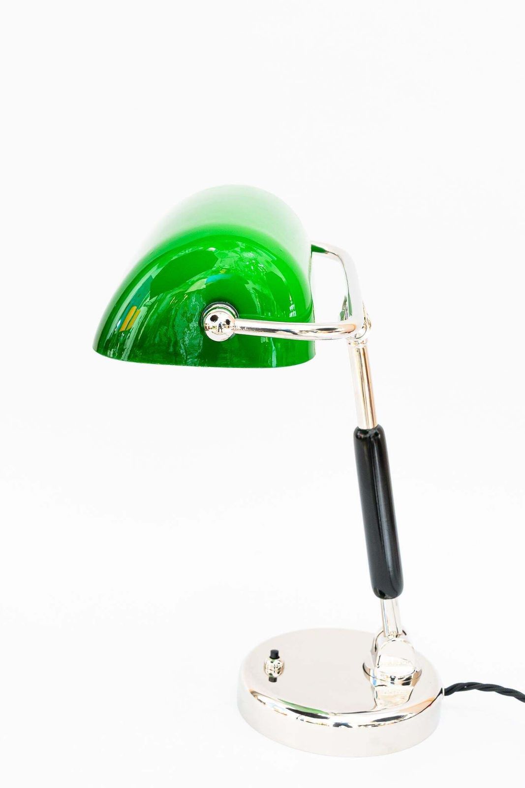 Bauhaus Swiveling Nickel   Plated Banker Table Lamp Germany Around 1920s photo for sale