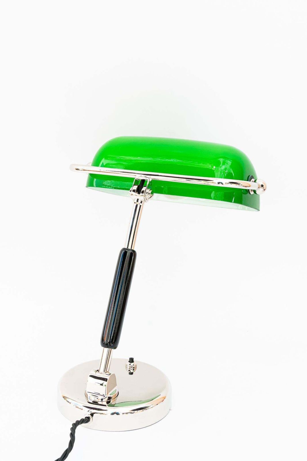 Bauhaus Swiveling Nickel   Plated Banker Table Lamp Germany Around 1920s photo Lighting