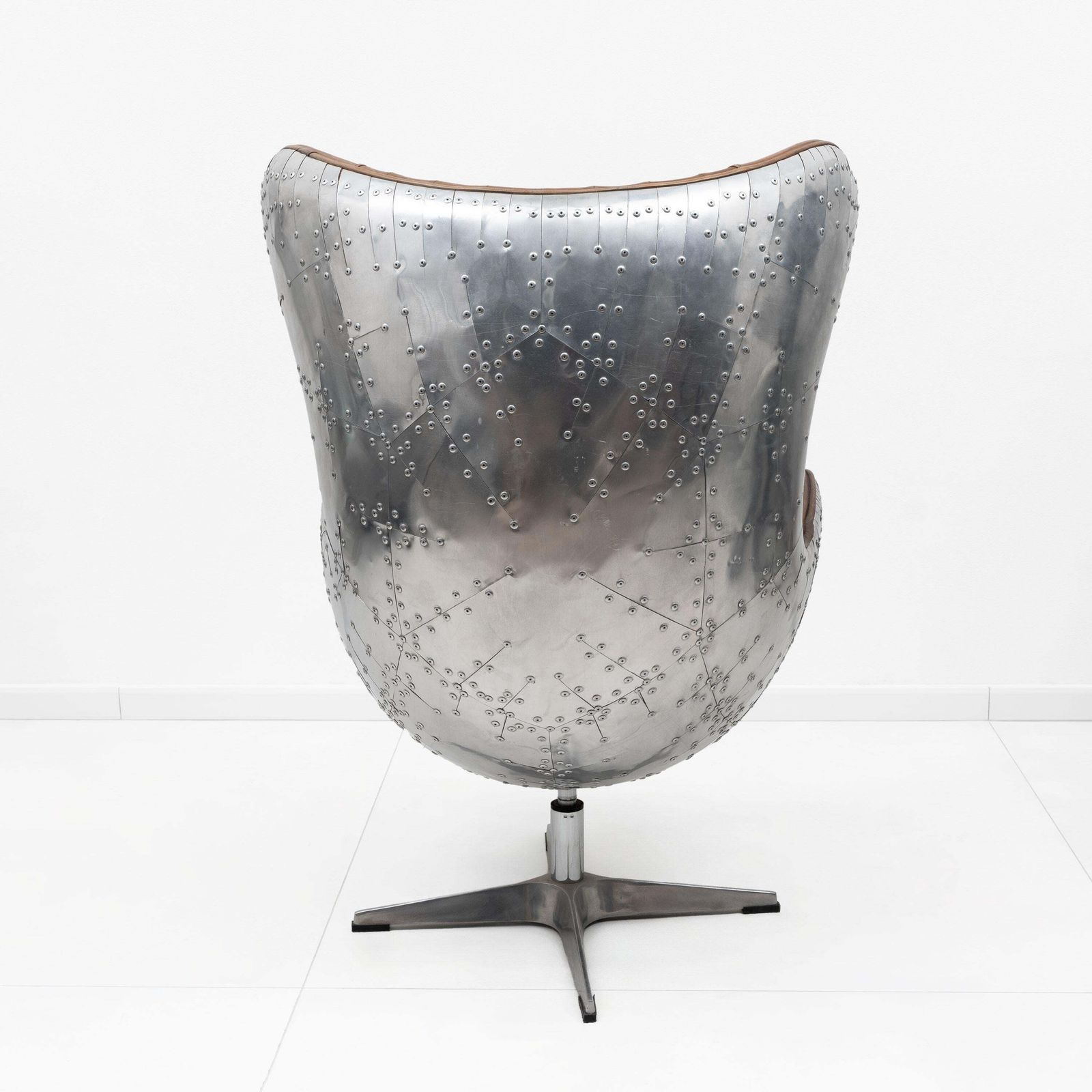 Mid Century Aviator Tomcat Egg Chair, Leather And Metal, 1970s photo Furniture