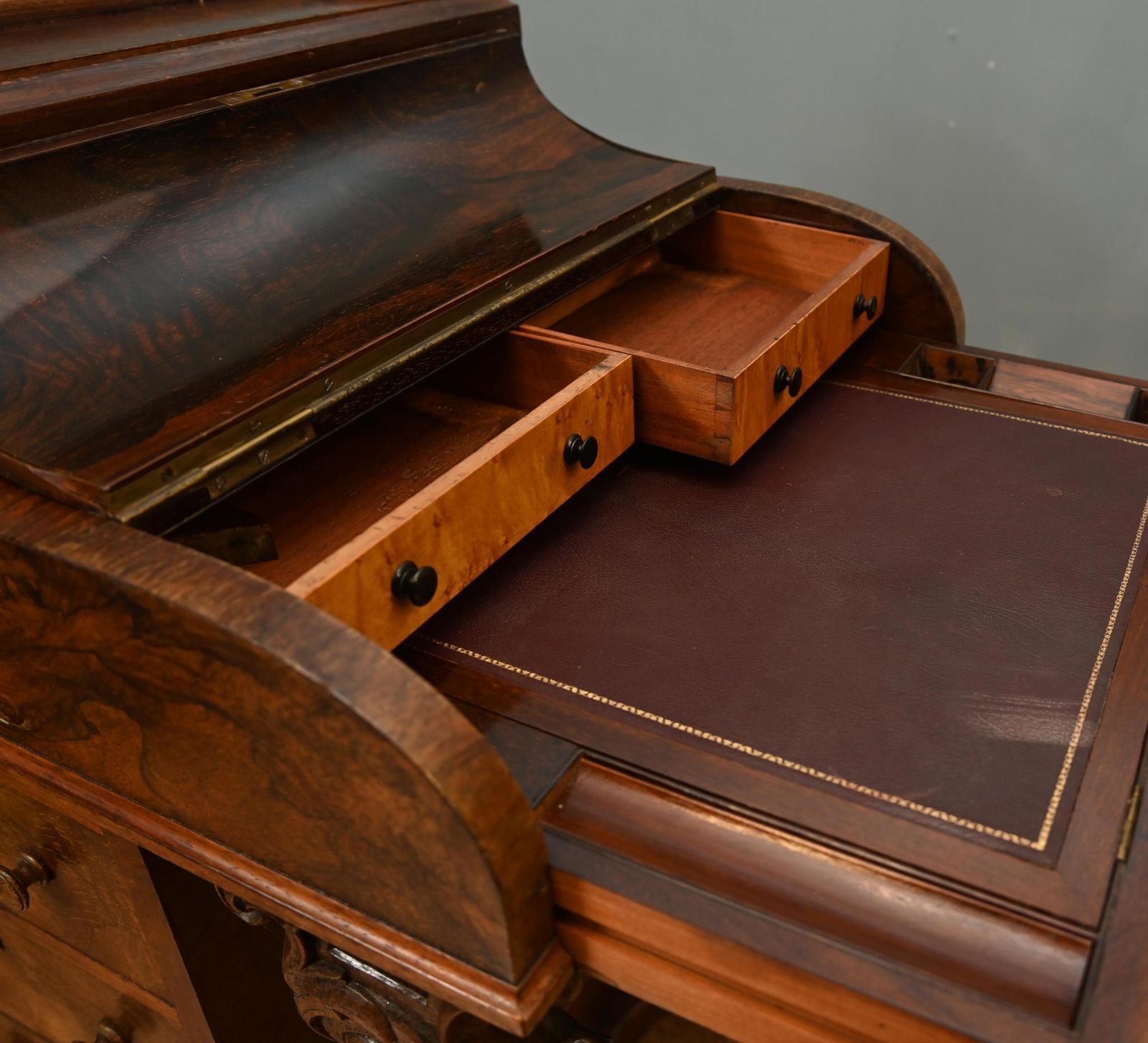 Victorian Davenport Walnut Desk Period Antique 1860 photo vintage
