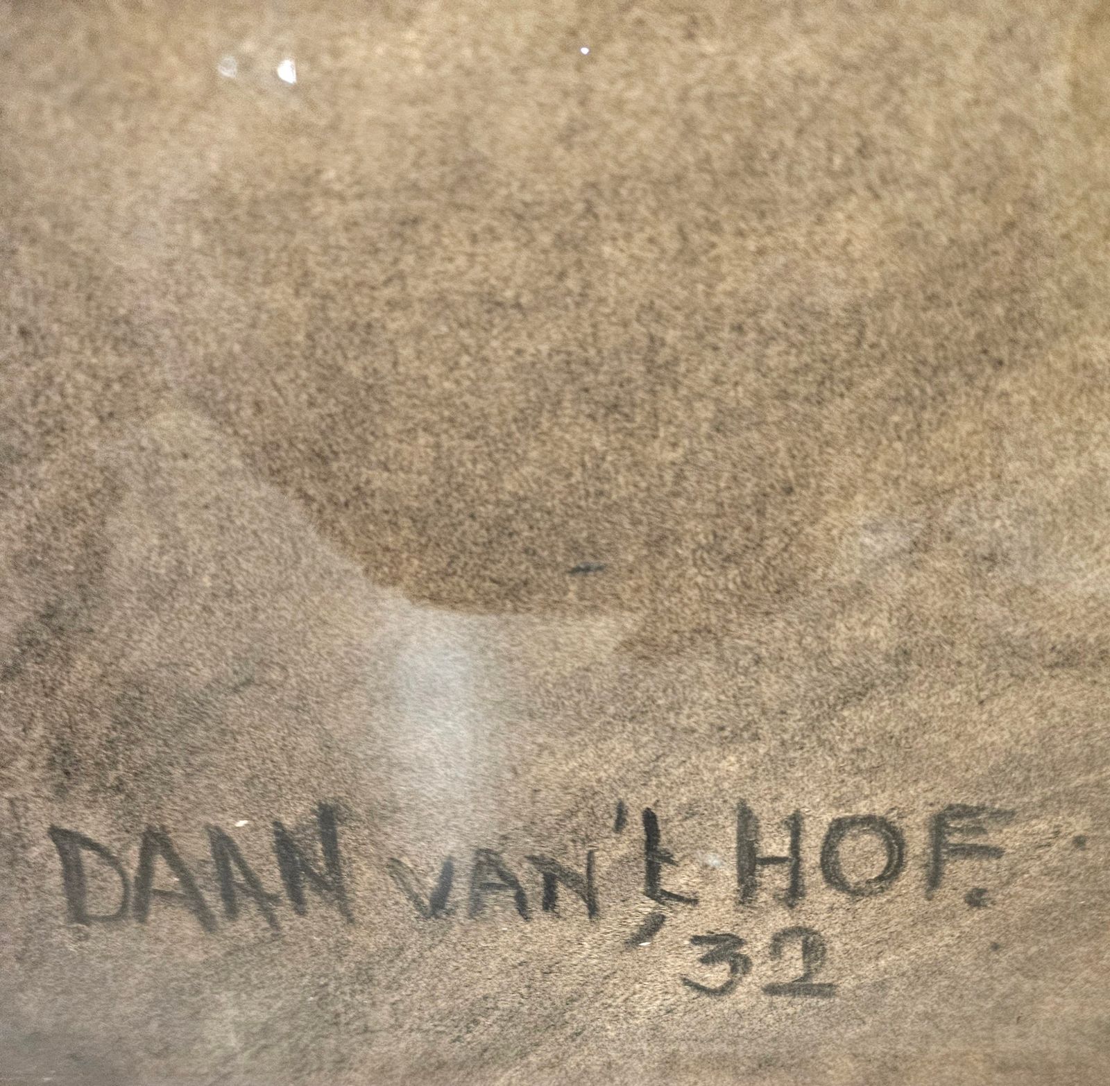 Large Charcoal Drawing / 1932 / Signed / Height 140 Cm Daan Van 'T Hof / Jolie Laide photo furniture