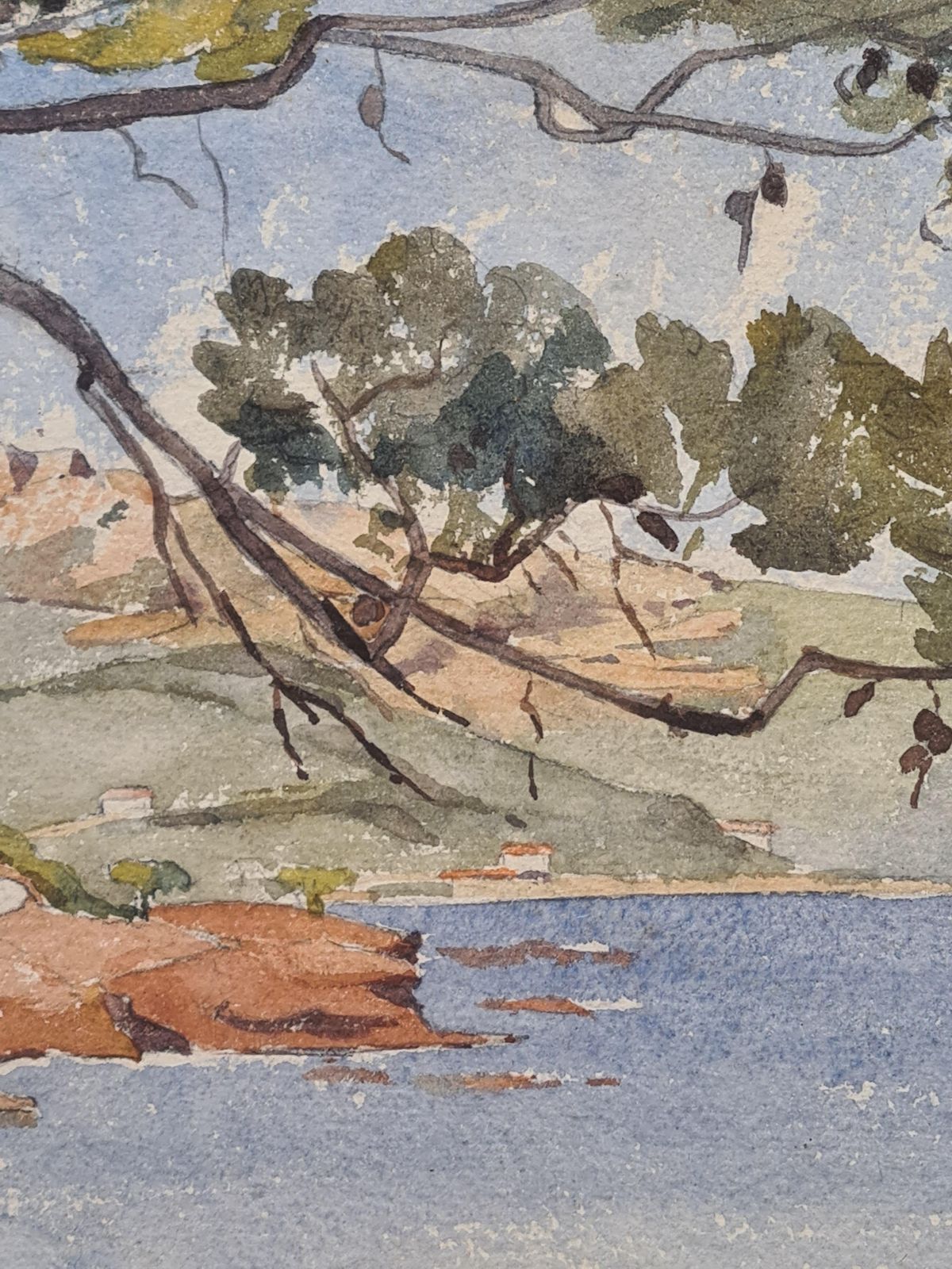 T M Guerin Pair Of Mid 20th Century Mediterranean Watercolour Paintings, Signed And Framed photo vintage