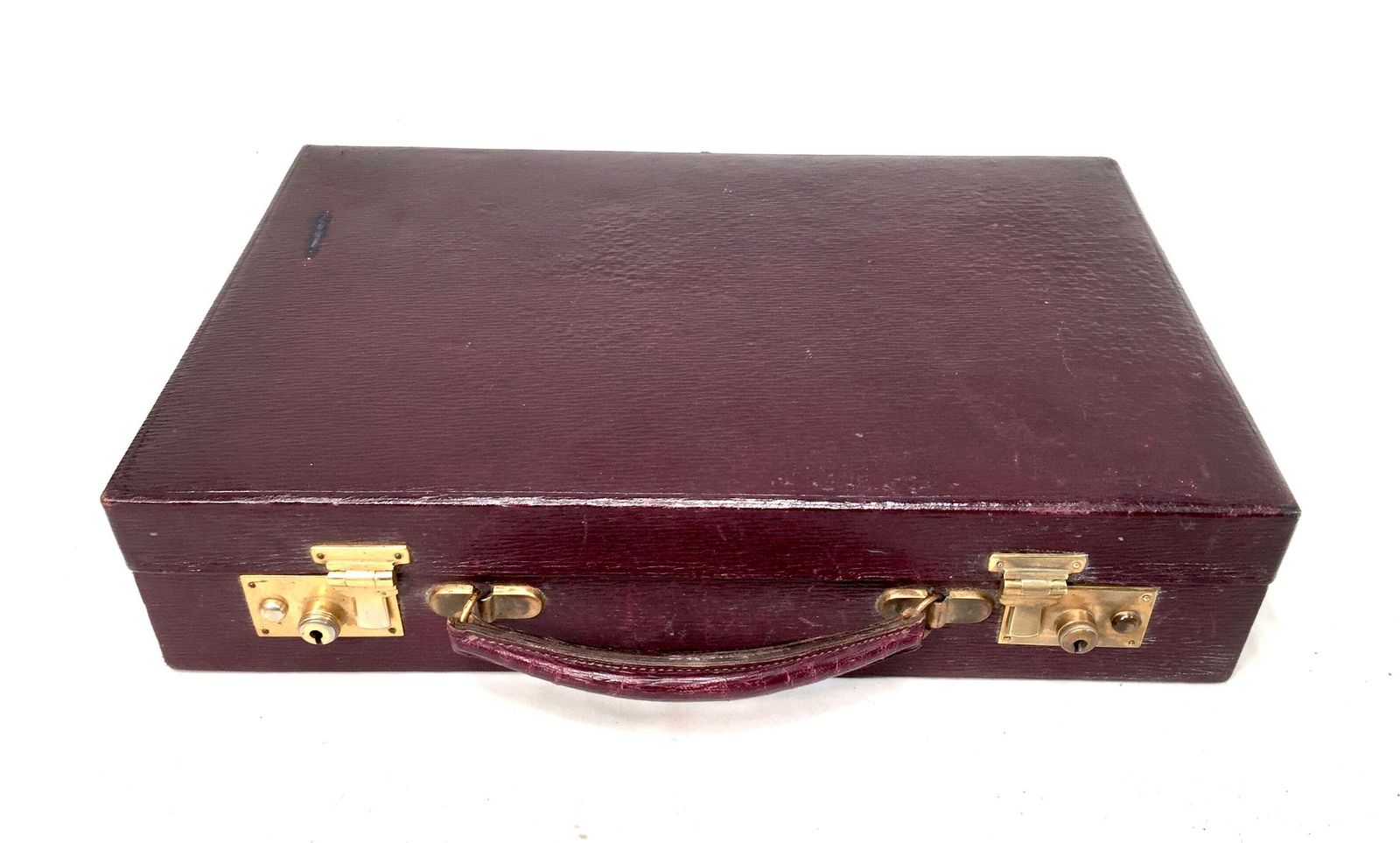 Antique Ladies Leather Travel Writing Box / Briefcase / Bag & Contents C.1930 photo for sale