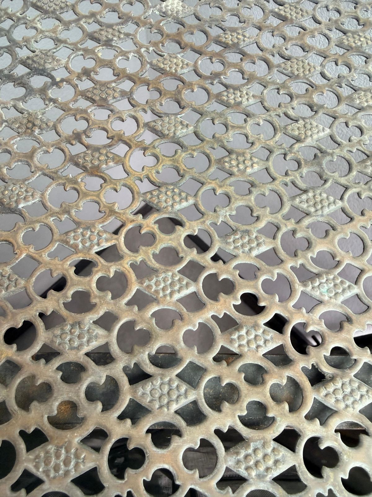 photo vinterior Brass Corner Fireplace Screen Attr. To Dagobert Peche