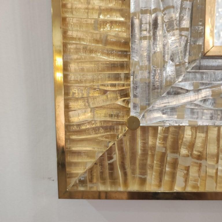 Gold And Crystal Murano Glass And Brass Mirror photo Home Decor