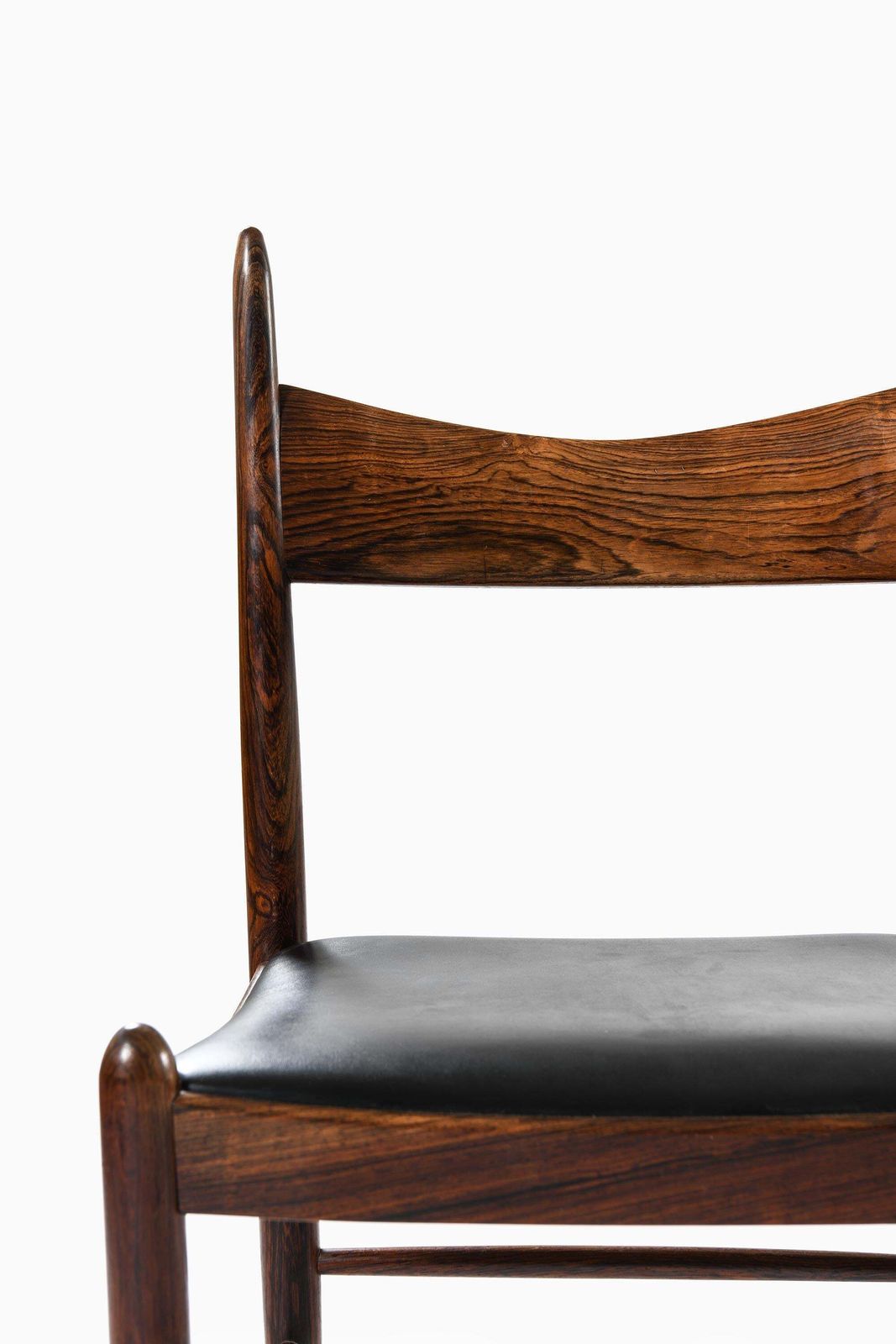 Rare Set Of Ten Dining Chairs In Leather And Rosewood By Illum Wikkelsø, 1950s photo Furniture