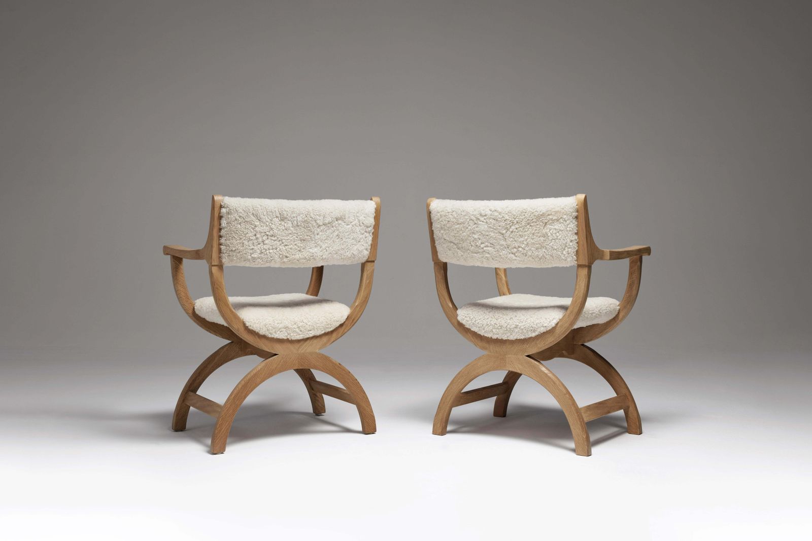Henning Kjaernulf Oak Kurul Armchairs For Eg Kvalitetsmöbel, Denmark, 1960s photo for sale