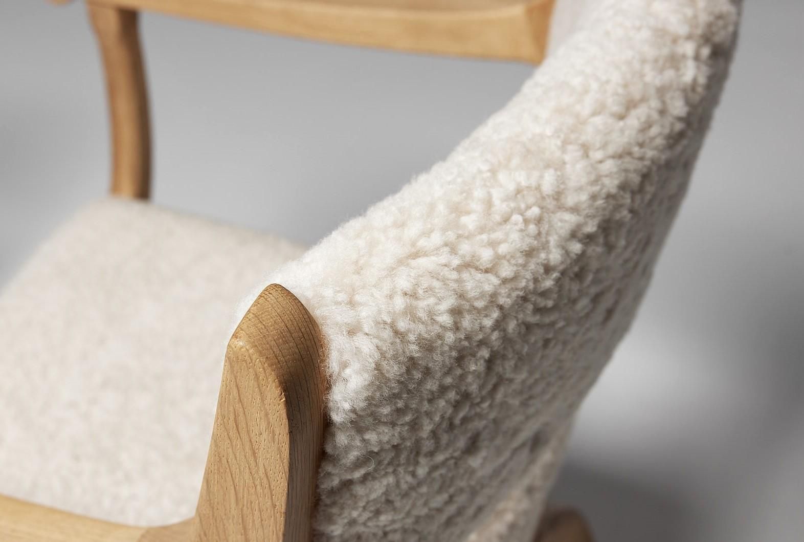 photo furniture Henning Kjaernulf Oak Kurul Armchairs For Eg Kvalitetsmöbel, Denmark, 1960s