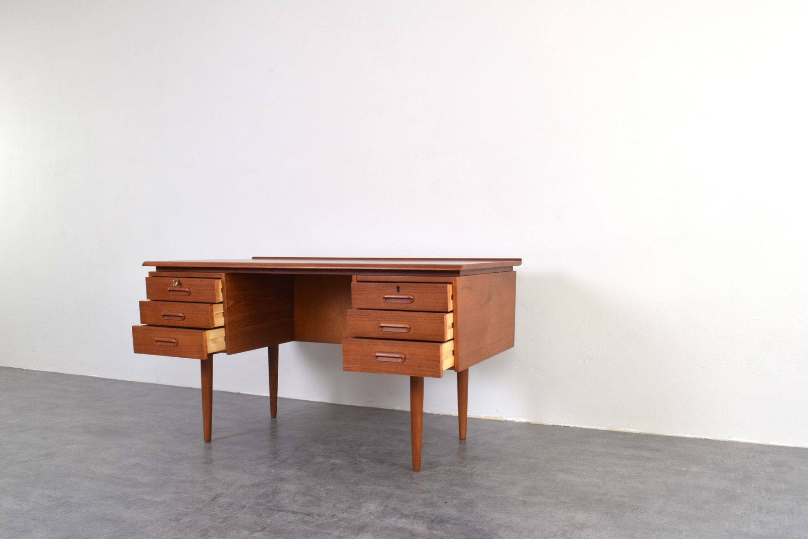2150.0 Mid Century Danish Teak Executive Desk, 1960s. photo