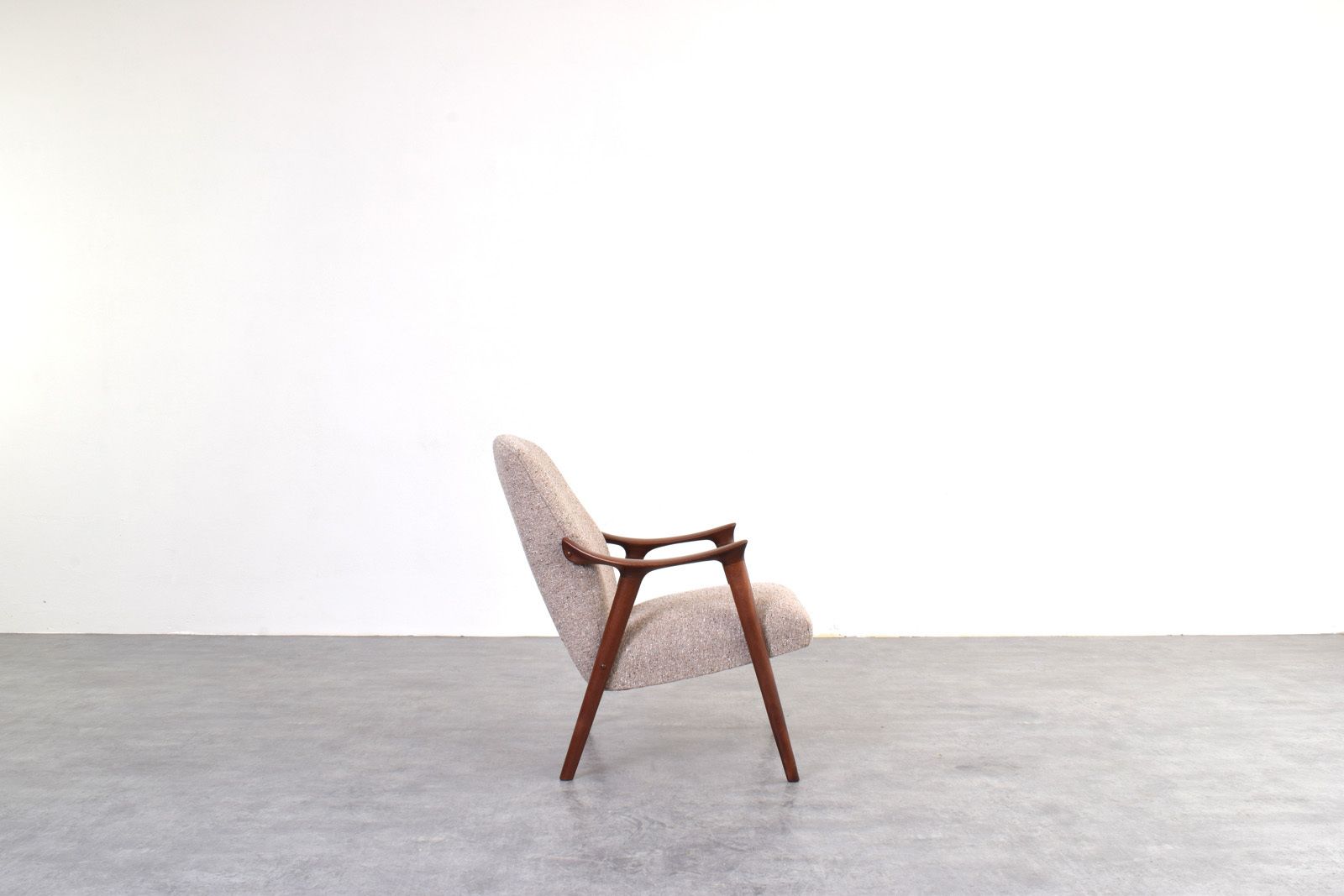 Mid Century „Tenor” Teak & Boucle Armchair From Møre Lenestolfabrikk, 1960s. photo for sale