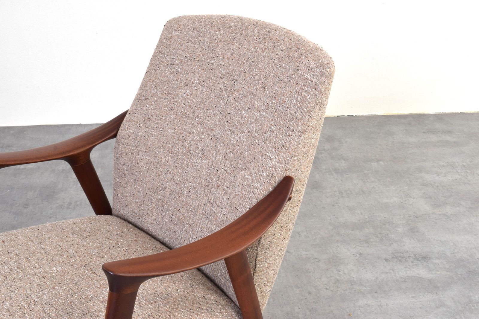photo for sale Mid Century „Tenor” Teak & Boucle Armchair From Møre Lenestolfabrikk, 1960s.