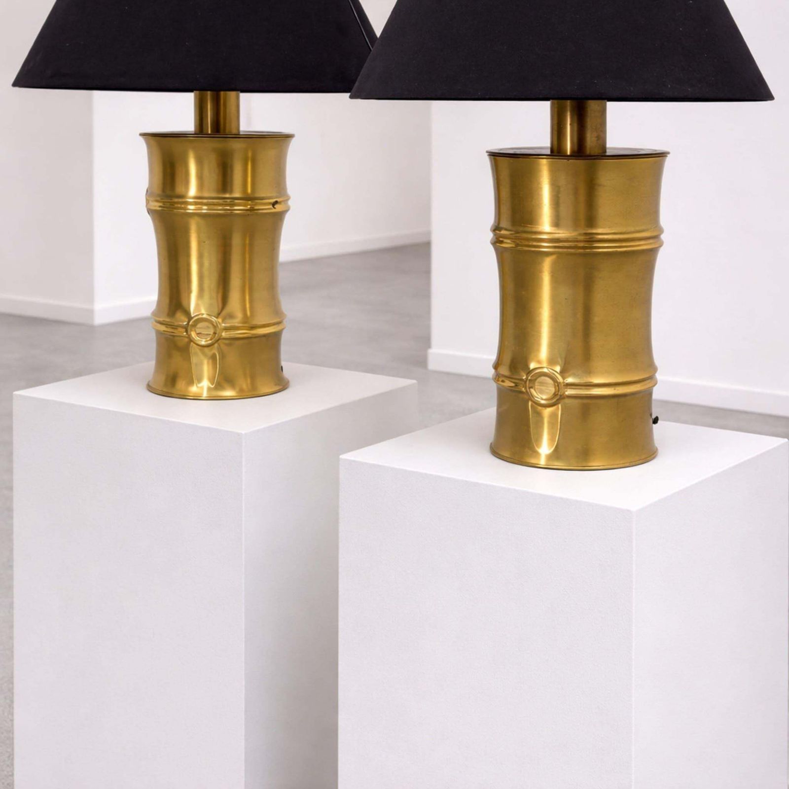 Pair Of Brass Faux Bamboo Table Lamps By Maison Jansen, 1970s photo 2833.0