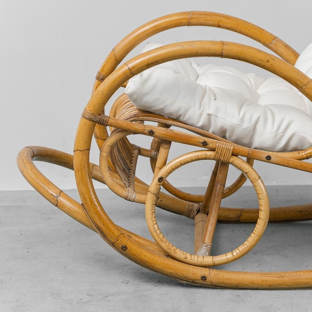 Van Sliedregt Noordwolde 1970s Rocking Chair – Vintage Dutch Rattan Design photo buy