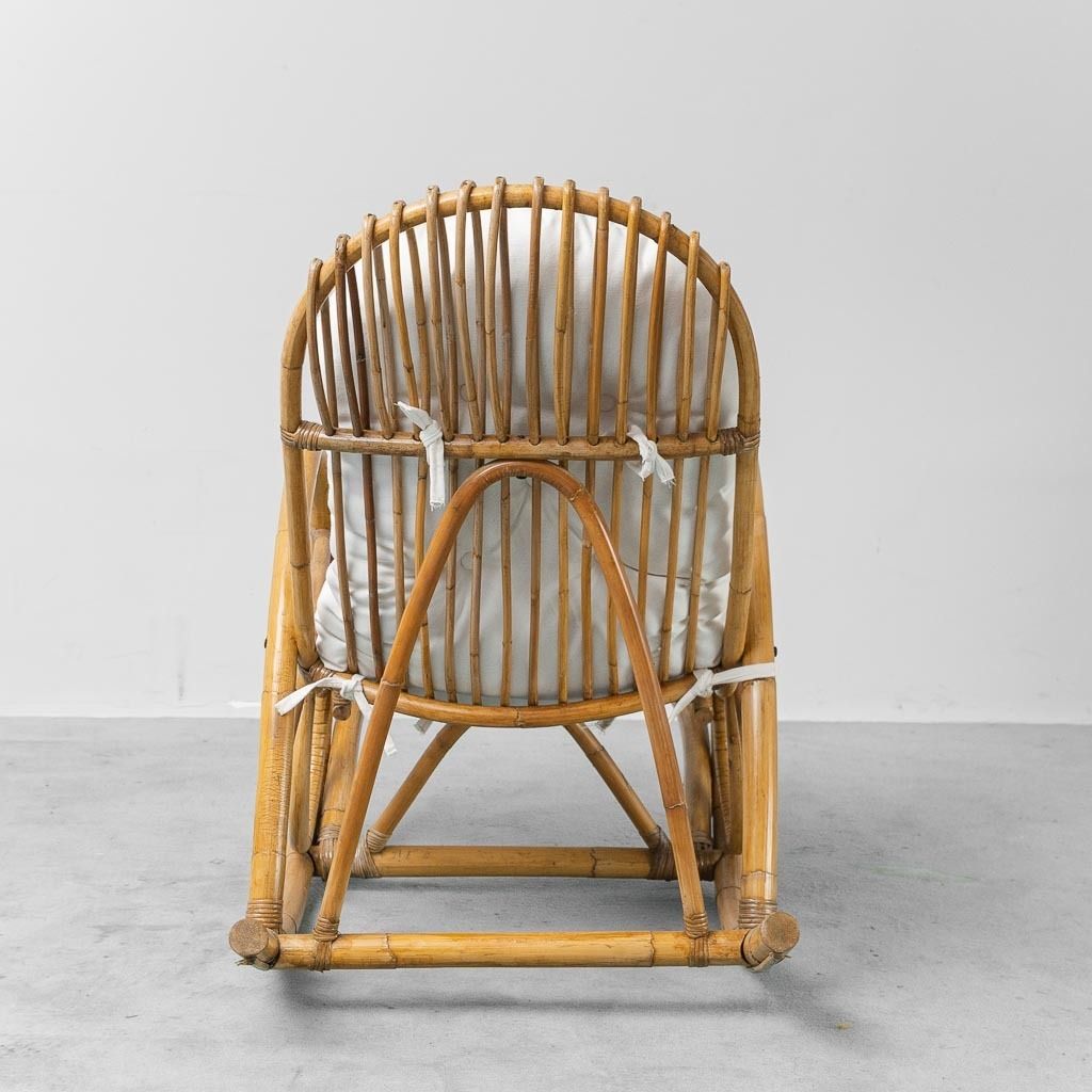 Van Sliedregt Noordwolde 1970s Rocking Chair – Vintage Dutch Rattan Design photo vintage