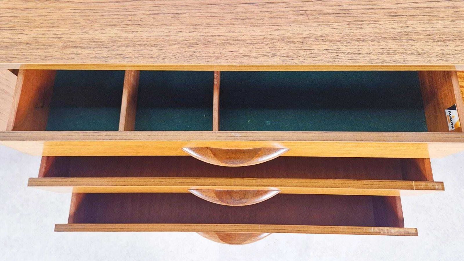 Furniture Avalon Vintage 1960s Danish Medium Teak Design Long John Sideboard Buffet Credenza photo