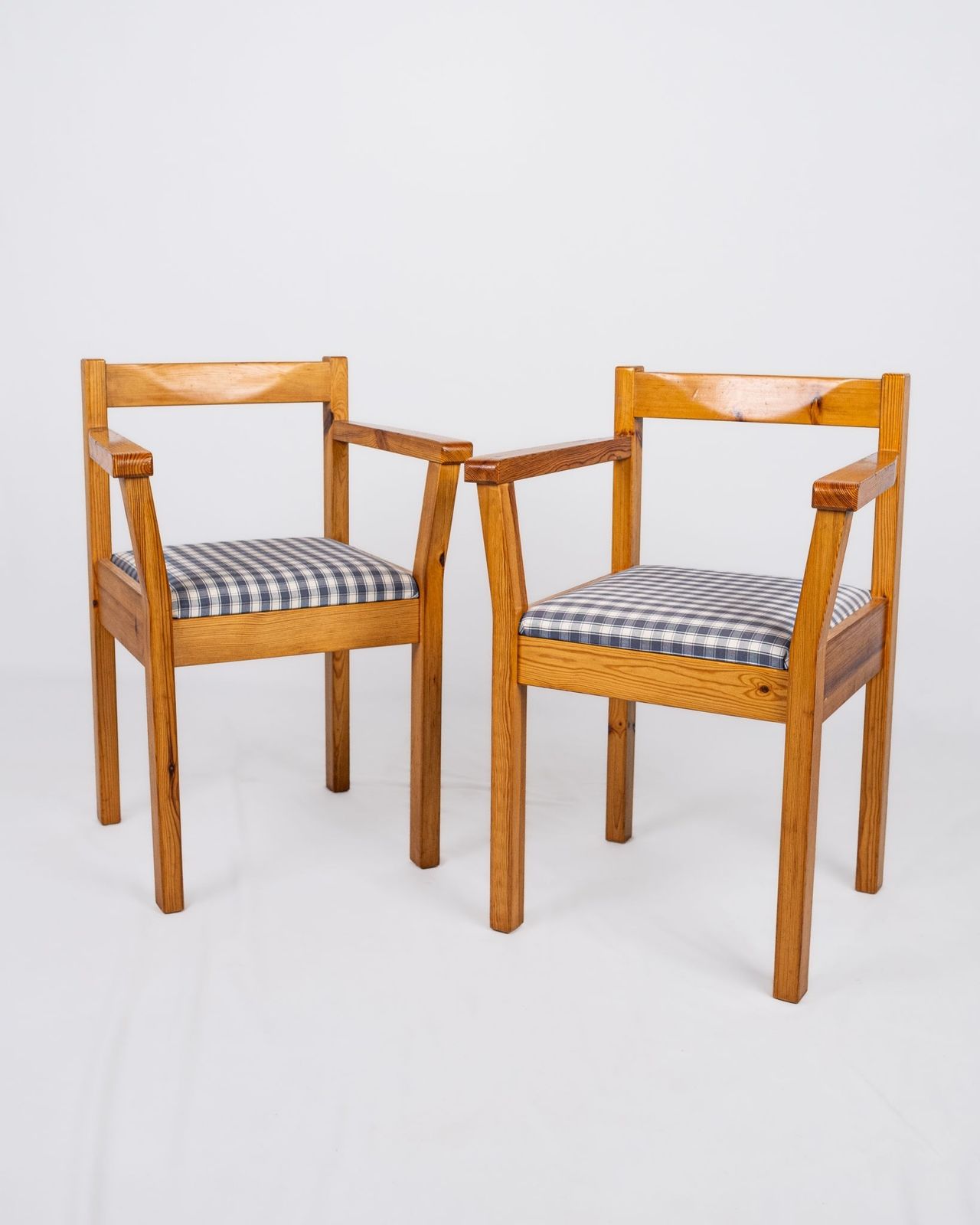Pair Of Gingham Chairs, Made In France, 1980s photo furniture