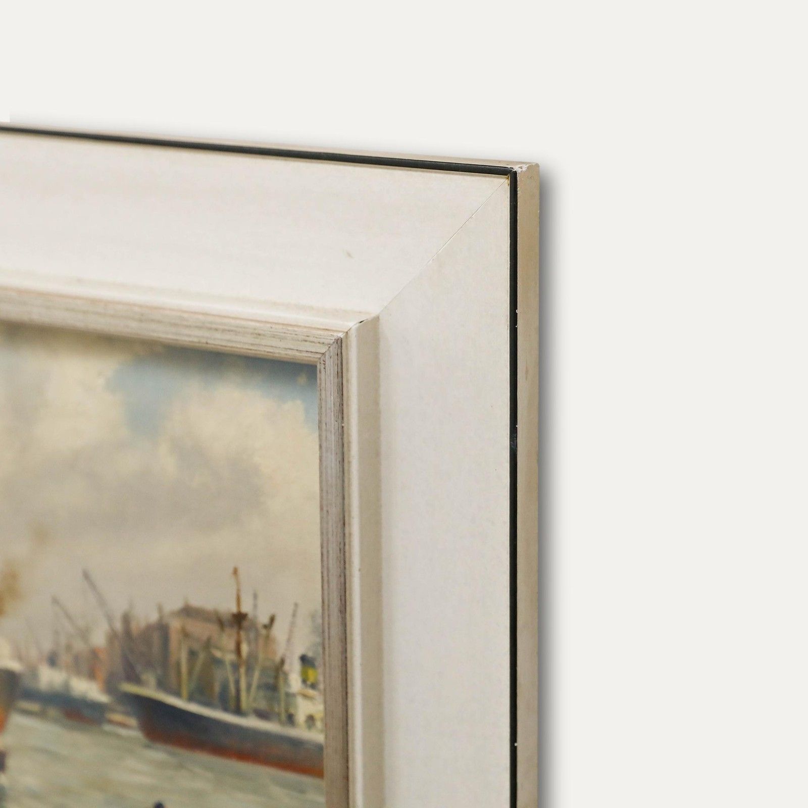 H. Welters Framed Mid 20th Century Oil, Coming In To Dock photo buy