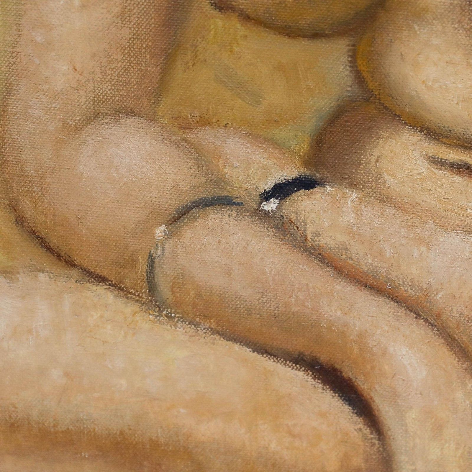 Jacques Van Melkebeke (1904 1983) Framed Mid 20th Century Oil, Sitting Nude photo Art
