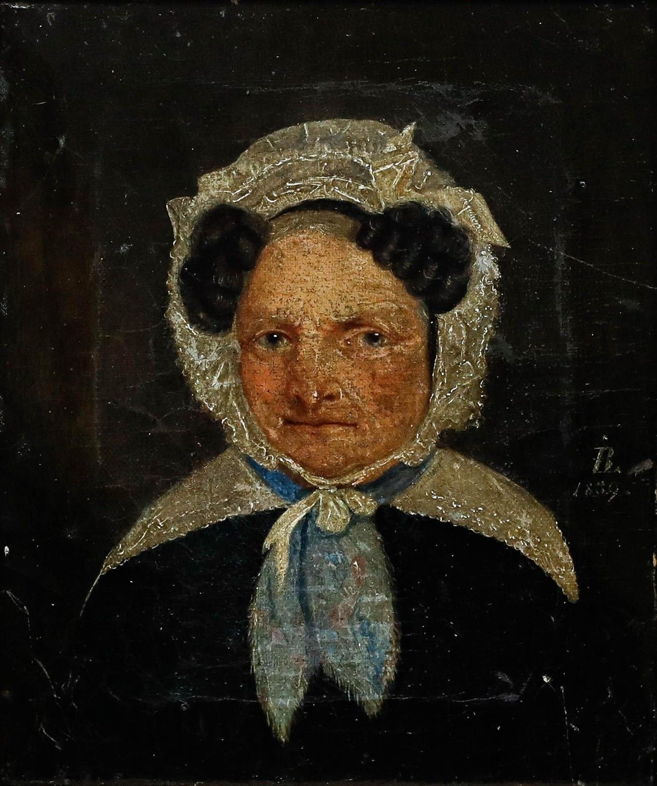 Biedermeier 1839 Oil Portrait Of A Lady photo furniture