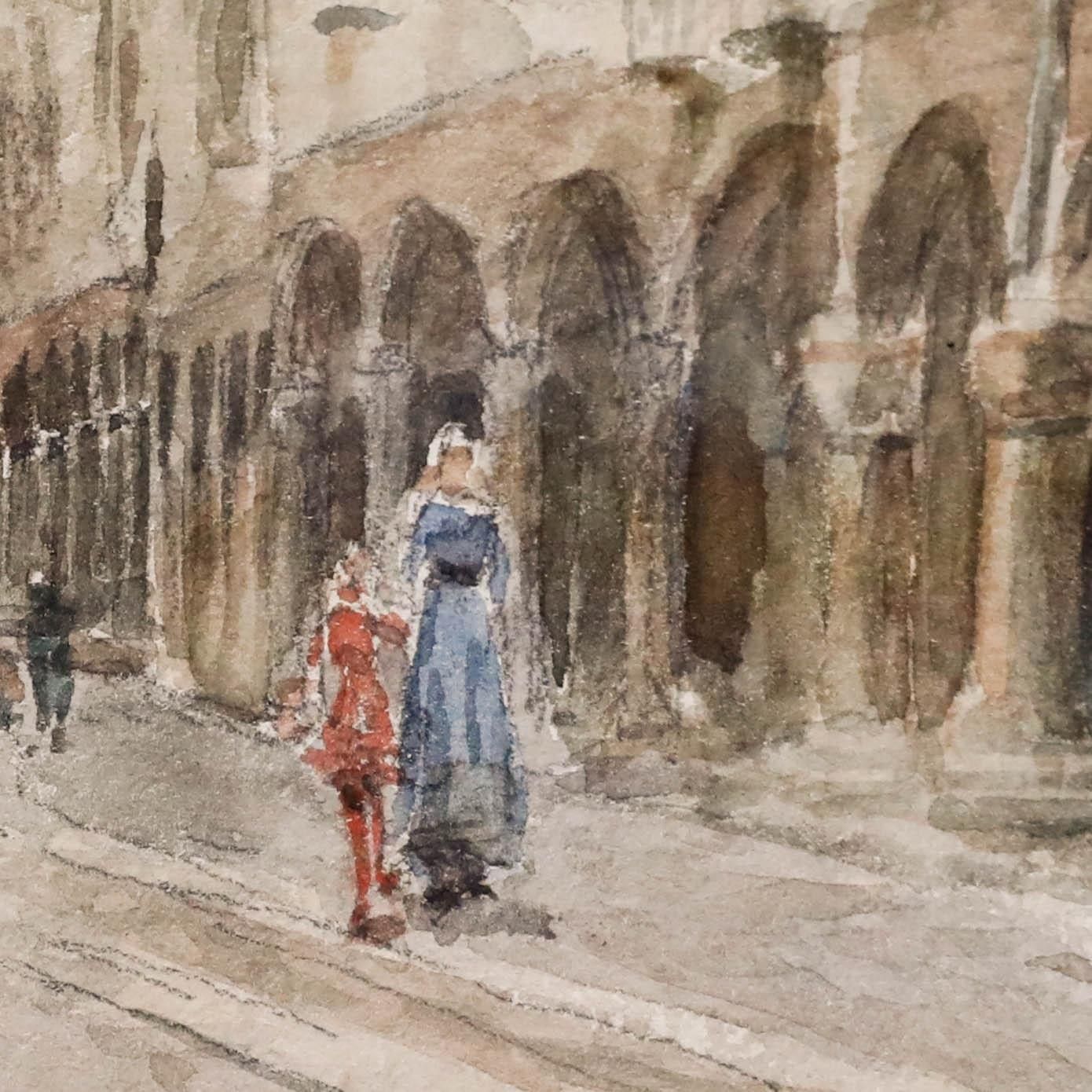 Bernard Marie Koldeweij (1859 1898) 1891 Watercolour, The Street Vendor photo Art