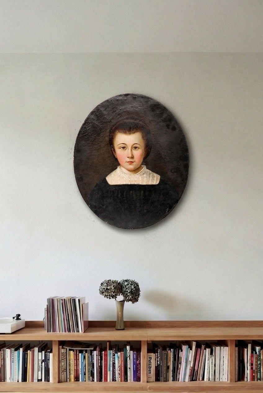 1830 Oil Portrait Of A Young Girl photo for sale